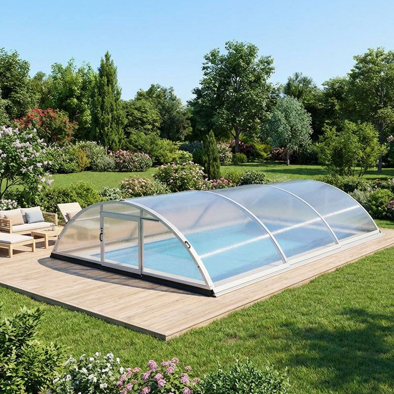 Mountfield Poolüberdachung Trend | 6,42 x 3,32 x 1,15 m | Doppelsteg | Vormontiert | Hochwertige Überdachung