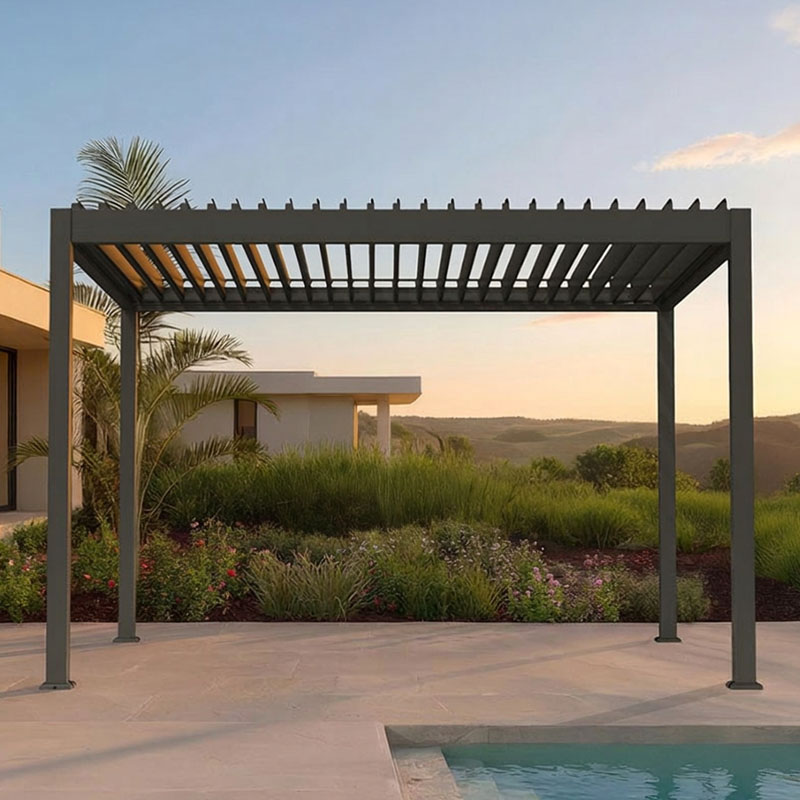 Elektrische Pergola Fayla Aluminium Anthrazit 407 x 297 x 250 cm