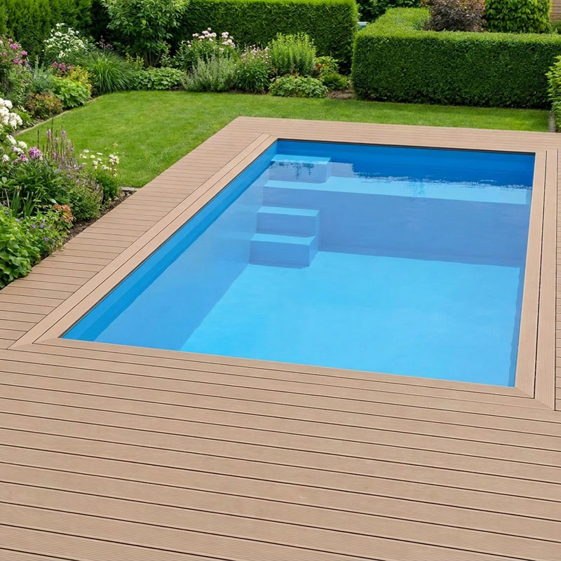 Isotherm-Pool Set Sitzbank und Treppe | 6,00 x 3,00 x 1,50 m | integrierte Treppe | wärmeisolierend & montagefreundlich