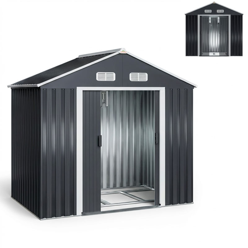 Geräteschuppen Anthrazit 196 x 132 x 188 cm ohne Boden