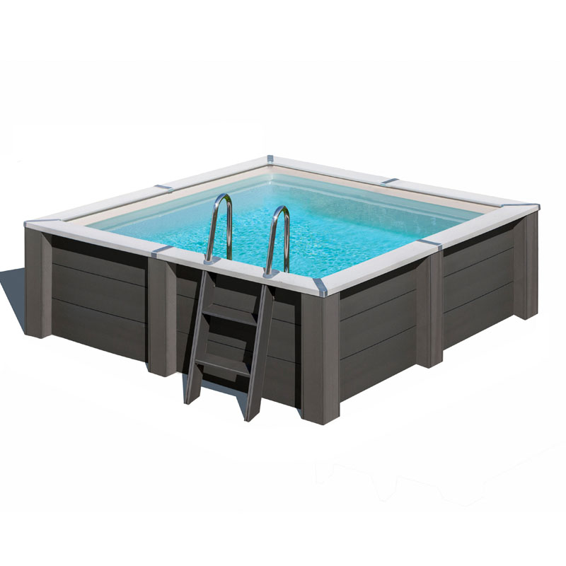 Gre Composite Poolset | Rechteck | 3,15 x 3,15 x 0,96 m | WPC Massivpool & winterfest