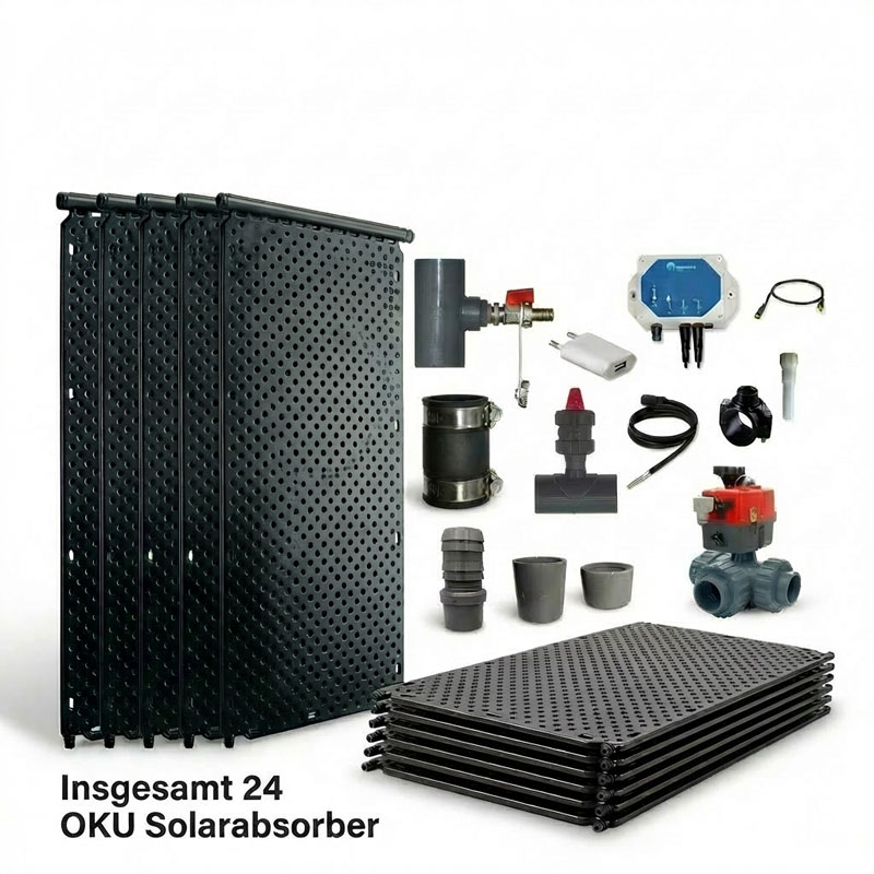 OKU Solarabsorber Komplettset bis 48 m² WiFi