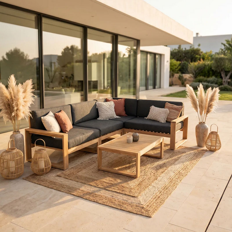 Gartenlounge Eiche L | 5 teilige Sitzgruppe