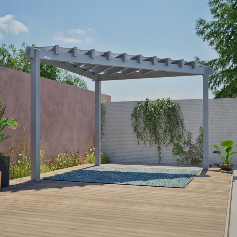 Lima 1010 | Aluminium Pergola mit Sonnensegel | dreieckig