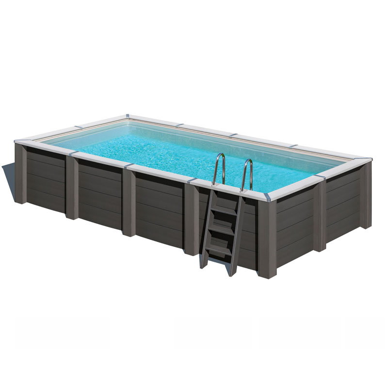 Gre Composite Poolset | Rechteck | 5,95 x 3,15 x 1,26 m | WPC Massivpool & winterfest
