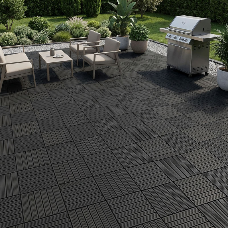 WPC Fliesen Anthrazit oder Terrakotta | Stecksystem | wasserfest und langlebig