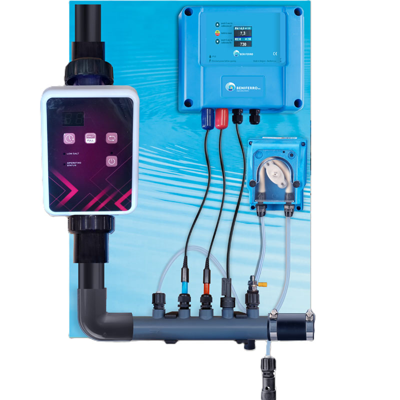 Automatische Salzelektrolyse Pool Duo | mit pH und Redox | vormontiert