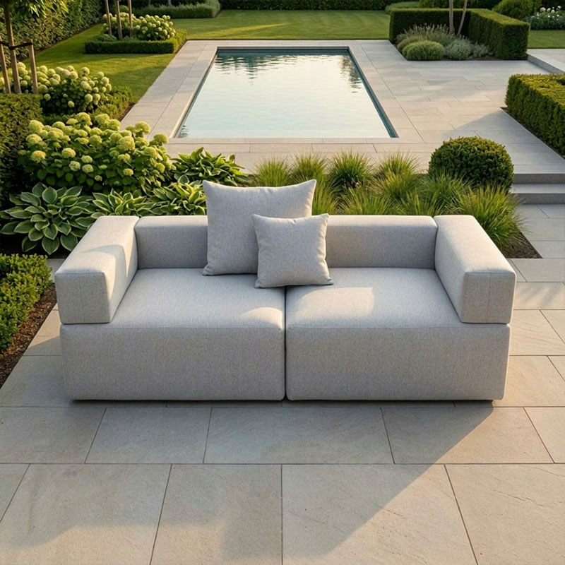 Alazia Modulares Outdoor Sofa hellgrau M 220 x 110 x 65 cm