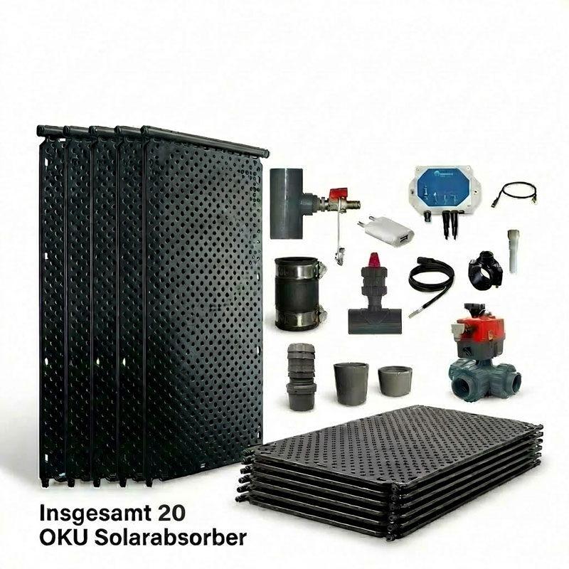 OKU Solarabsorber Komplettset bis 40 m² WiFi