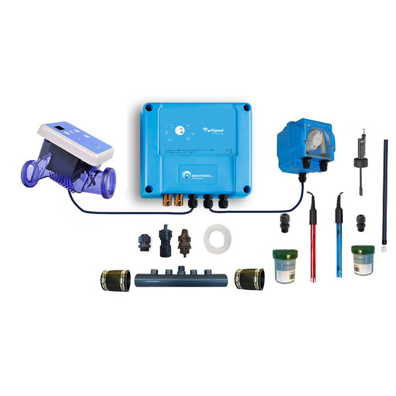 Selbstbausatz Salzelektrolyse WiFiPool Duo | mit pH und Redox | platzsparend