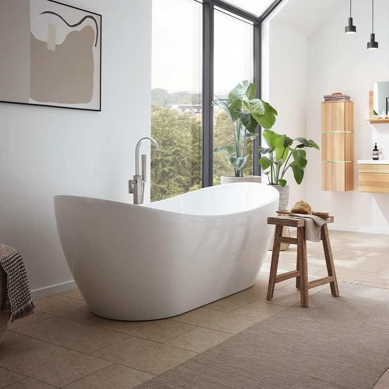 Freistehende Badewanne Ovalo 170 x 80 cm