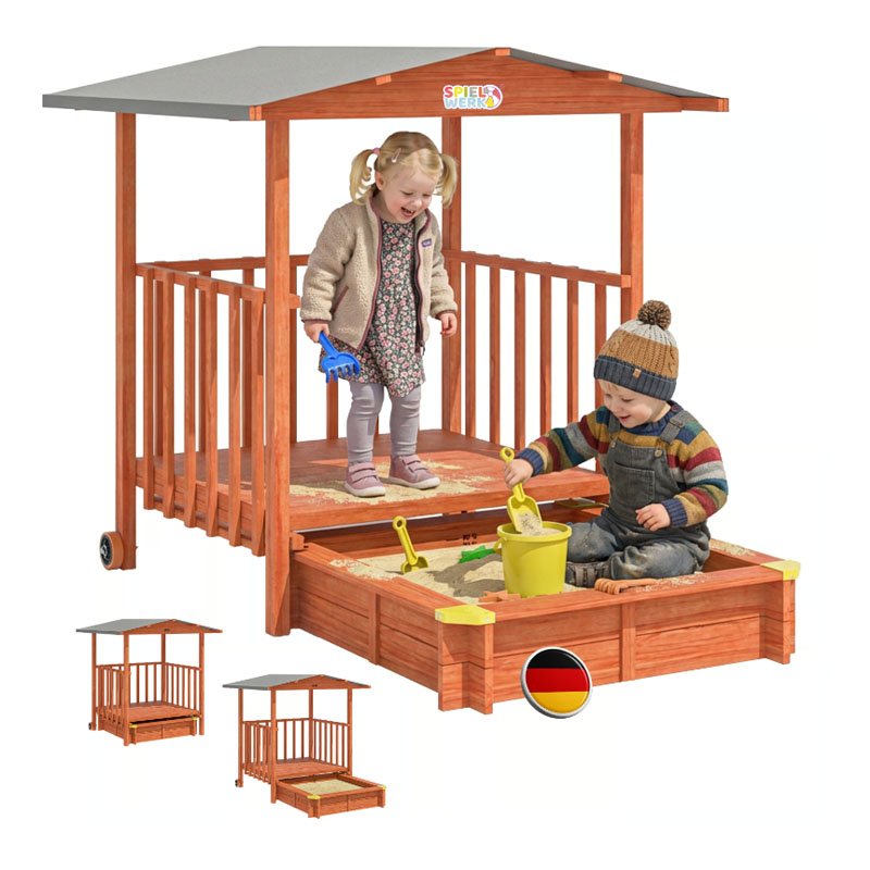 Sandkasten Merle 133 x 127 x 137 cm mit UV-Schutz 50+