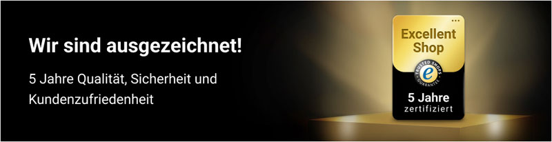 5-year Trusted Shops certified