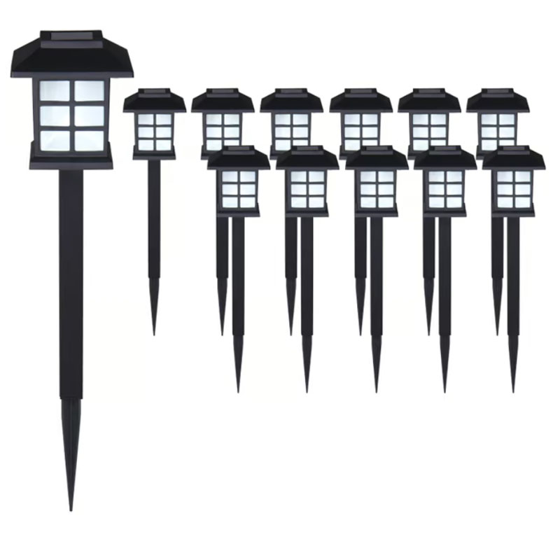 LED Solarleuchten 12er Set | Schwarz