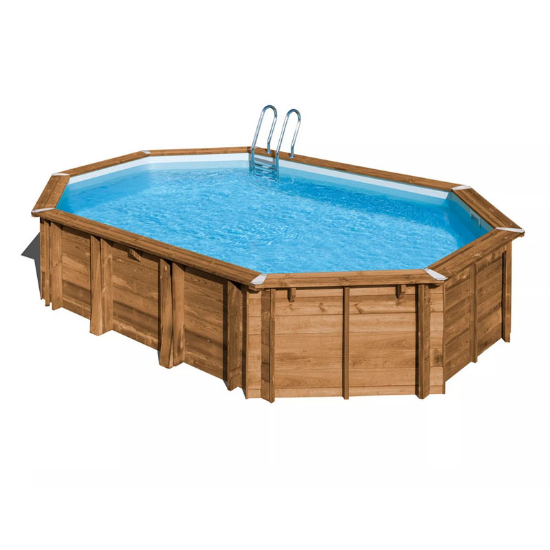 Gre Avocado Komplettset Avocado | Achteck Langform | 6,56 x 4,56 x 1,31 m | Massivholz & winterfest