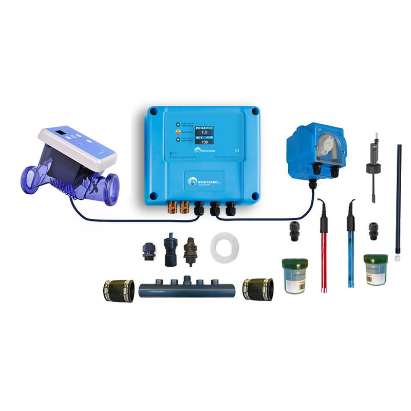 Selbstbausatz automatische Salzelektrolyse Pool Duo | mit pH und Redox | platzsparend