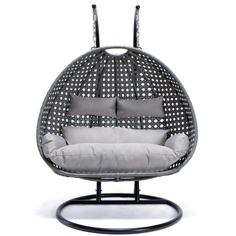 Polyrattan Hängesessel Grau ca. 145 x 74 x 126 cm