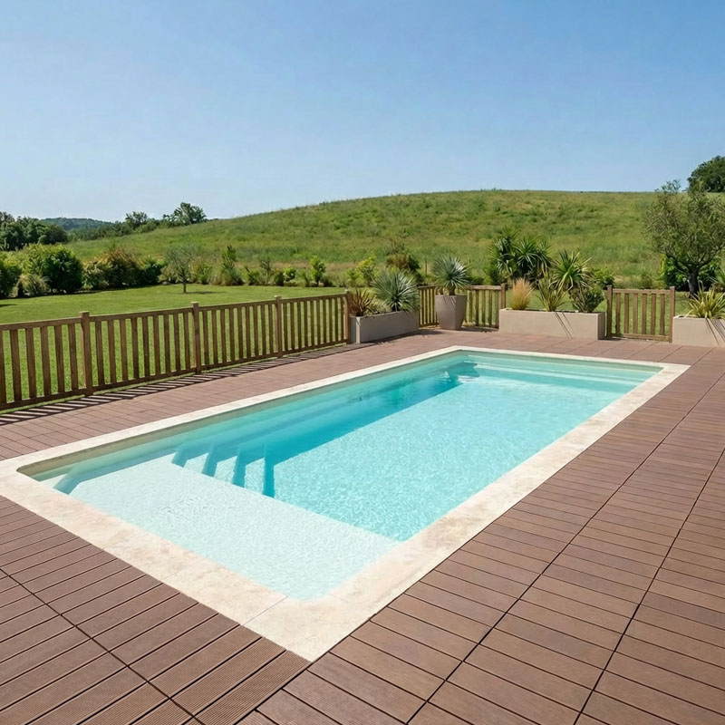 GFK Polyesterpool Detente mit Liegefläche