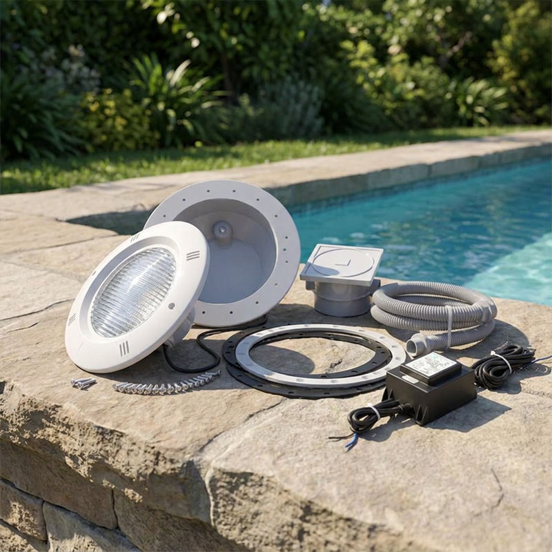 Set Poolbeleuchtungsset 1x LED weiß | 3200 Lumen | 32 Watt | inkl. Kabelanschlussdose und Trafo