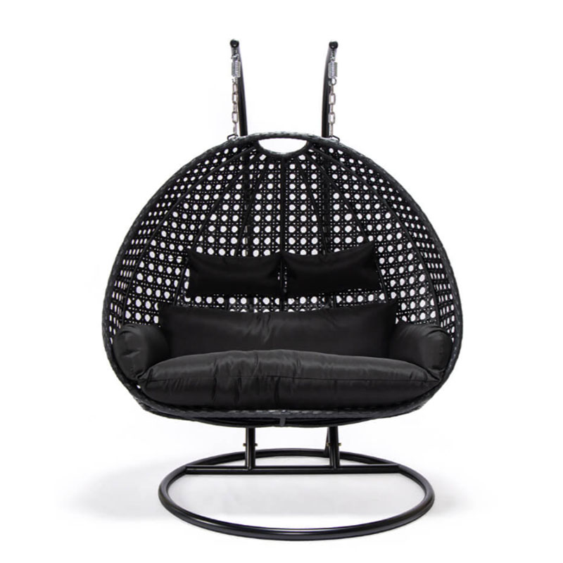 Polyrattan Hängesessel schwarz ca. 145 x 74 x 126 cm