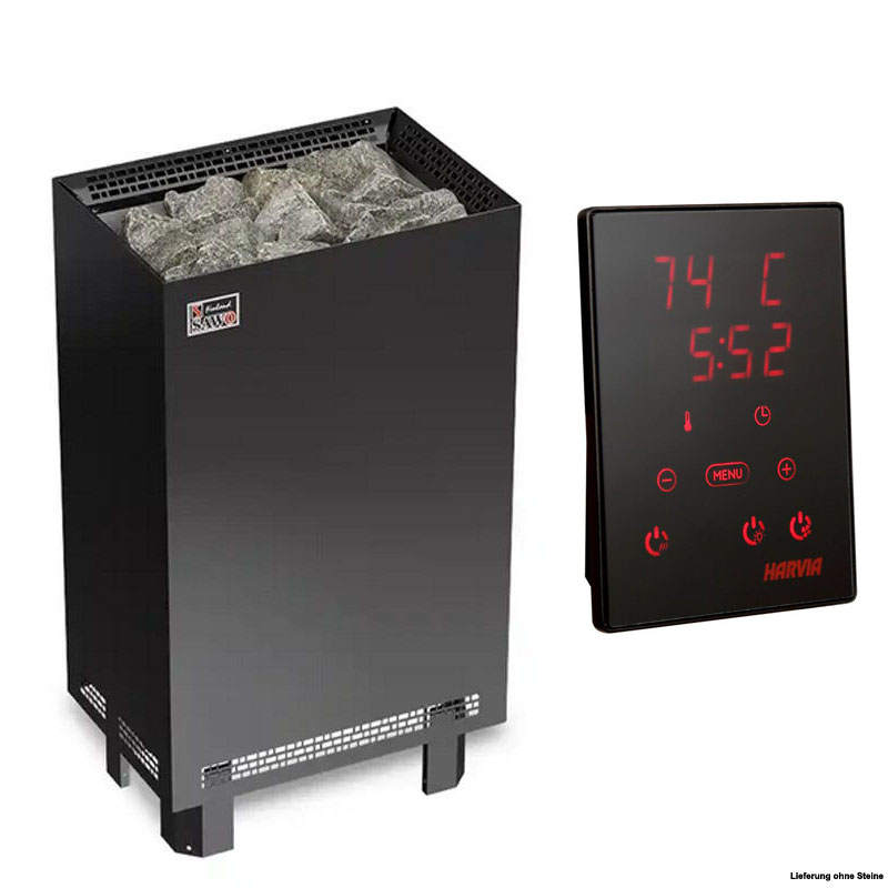 Ausstellungsstück Saunaofen Set Nordex S Black 9 kW inkl. Xenio WiFi Steuerung